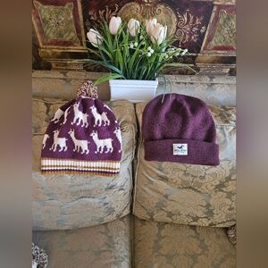 NWOT Free People and Hollister  Burgundy Beanie Set